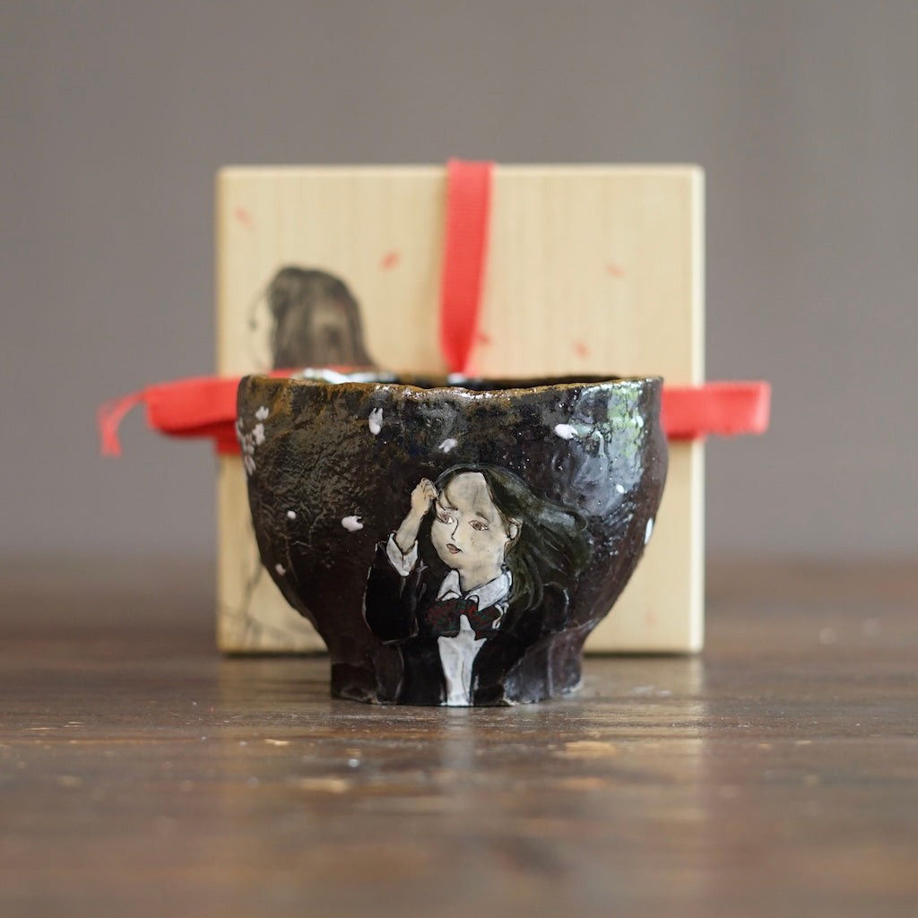 Sakura Schoolgirl Tea Ceremony Bowl #MA145