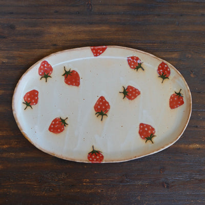 Oval Strawberry Plate #KB1A