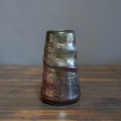 Metalic RAKU Flower Vase #AT11