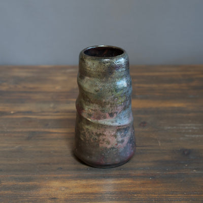 Metalic RAKU Flower Vase #AT11