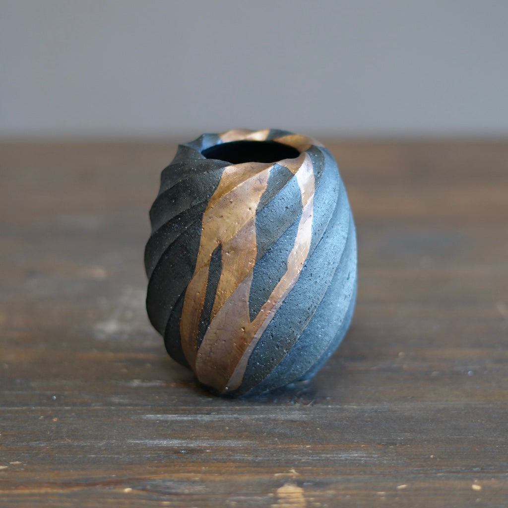 Twisted Copper Flower Vase #OMT128C