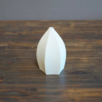 Six Sided White Bud Vase #KT121