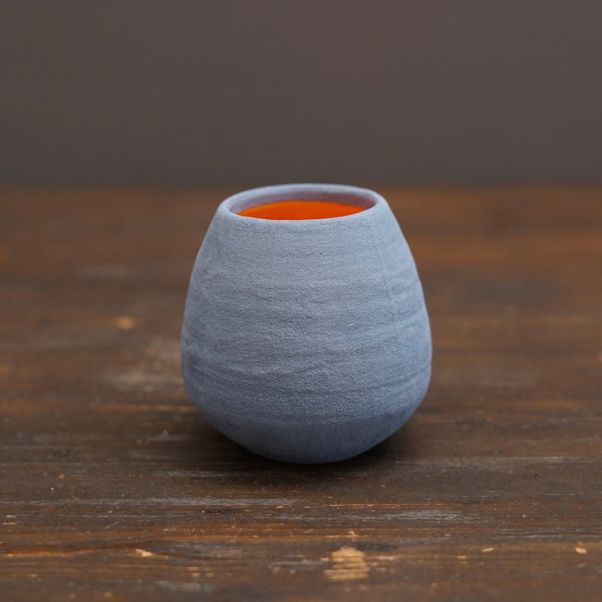 Silver Grey / Orange Large Mini Dino Vase #JT444A