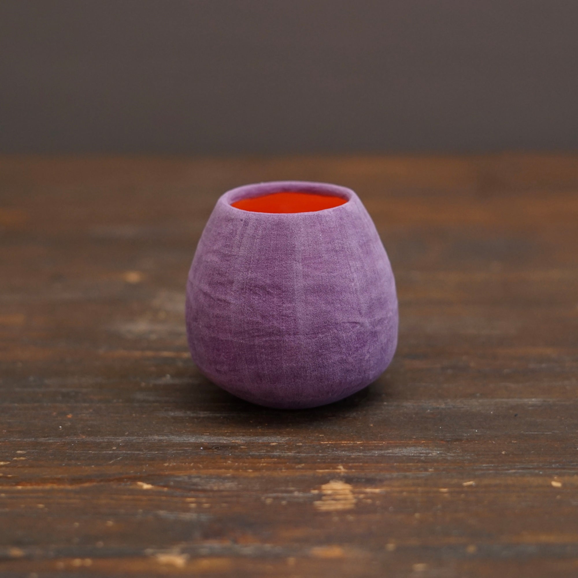 Violet / Orange Medium Mini Dino Vase #JT445