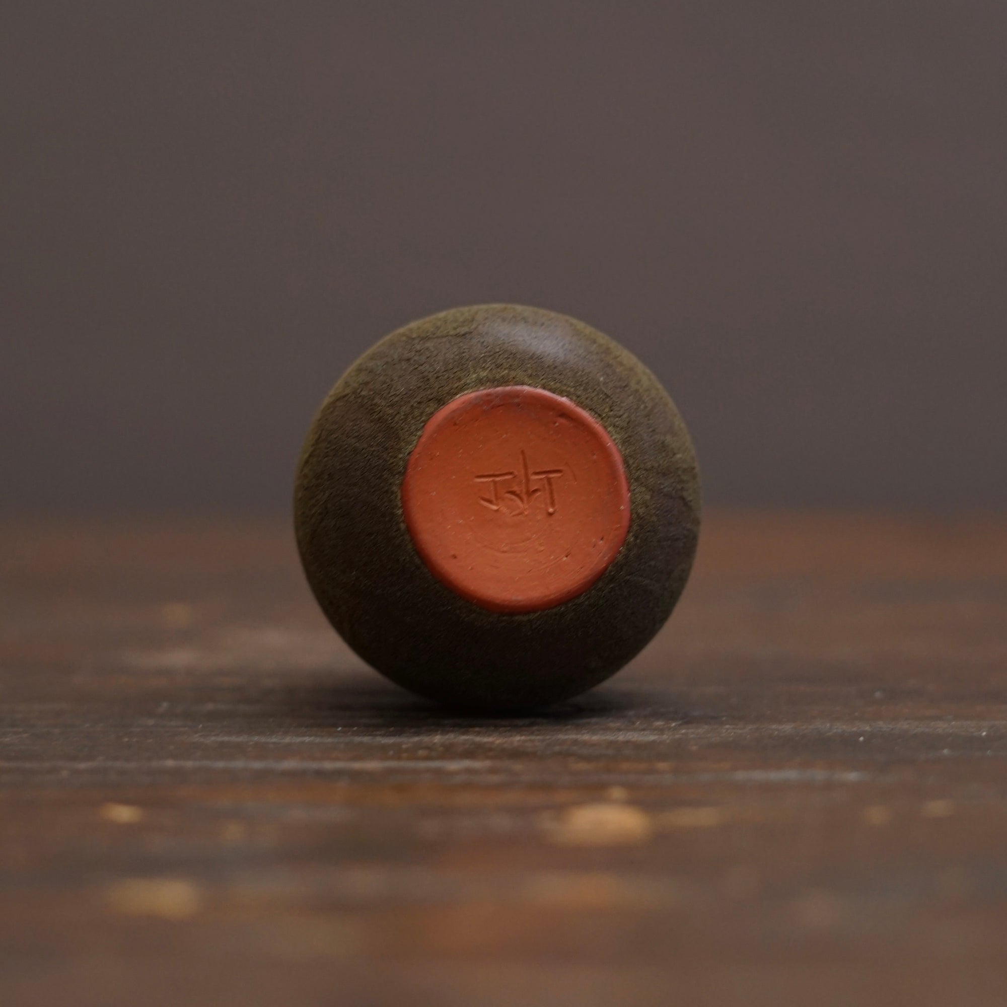 Olive / Orange Mini Dino Vase #JT446D