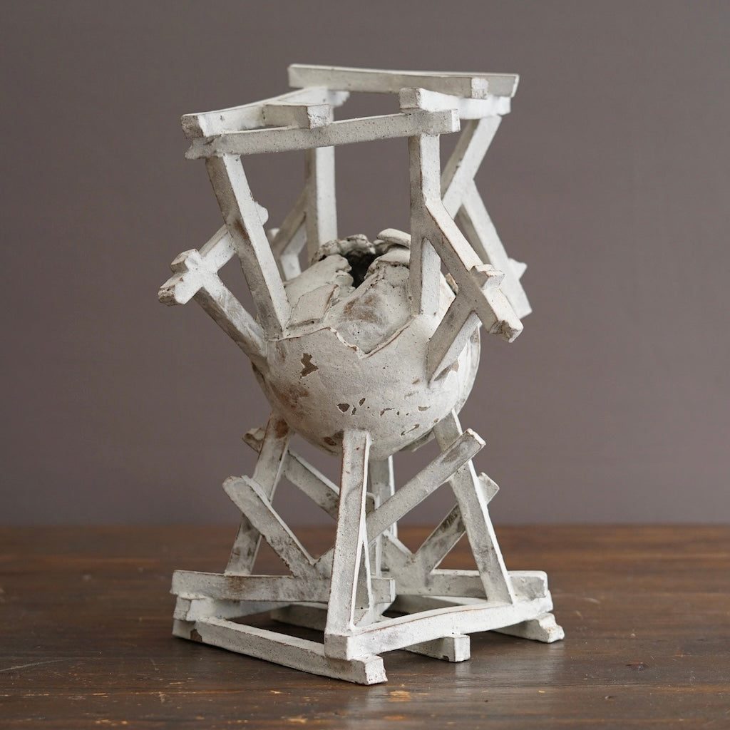 Sphere Structure Ceramic Sculpture / Flower Vase #HT8