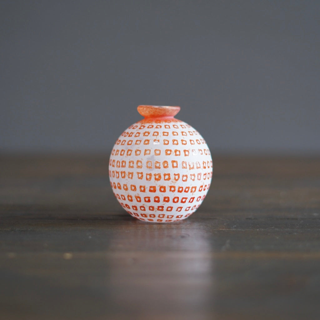 Frosted Orange Pebble Bud Vase #YY2