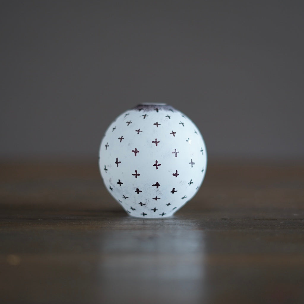 Frosted Black Globe Bud Vase #YY20