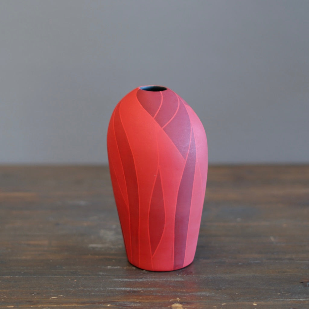 Small Red Flower Vase #AY10