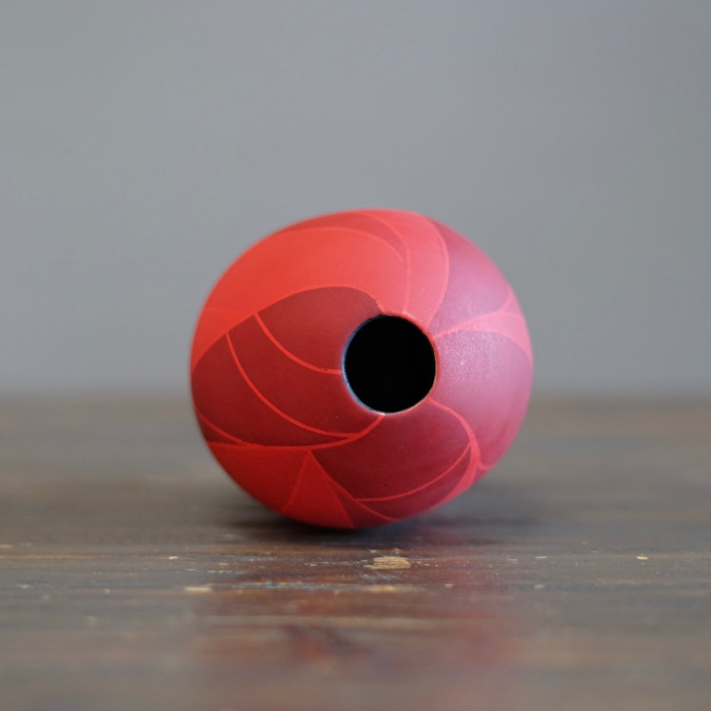 Small Red Flower Vase #AY10