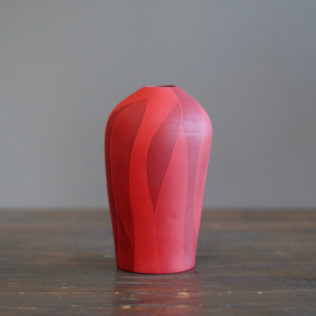 Small Red Flower Vase #AY12