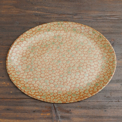 Autumn Dots Oval Plate #LK929B