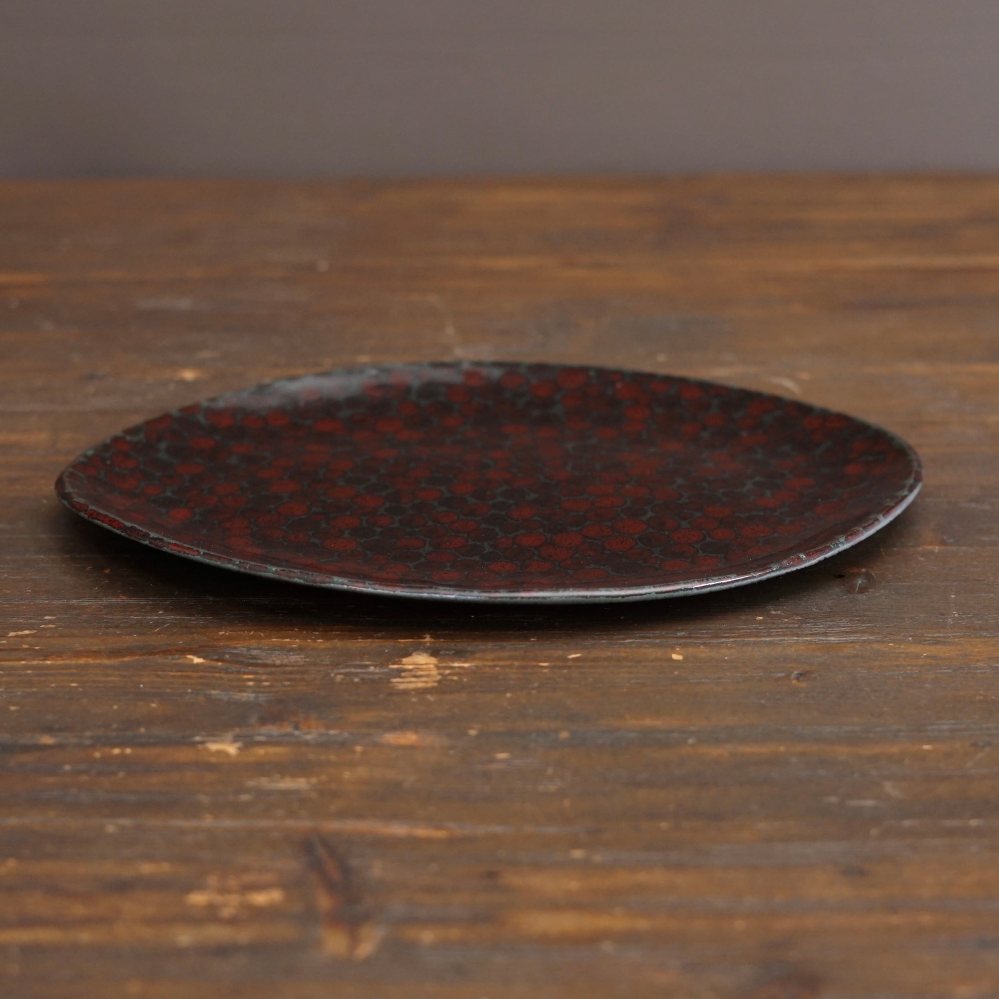 Red Dots Oval Plate #LK929E