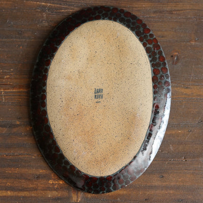 Red Dots Oval Plate #LK929E