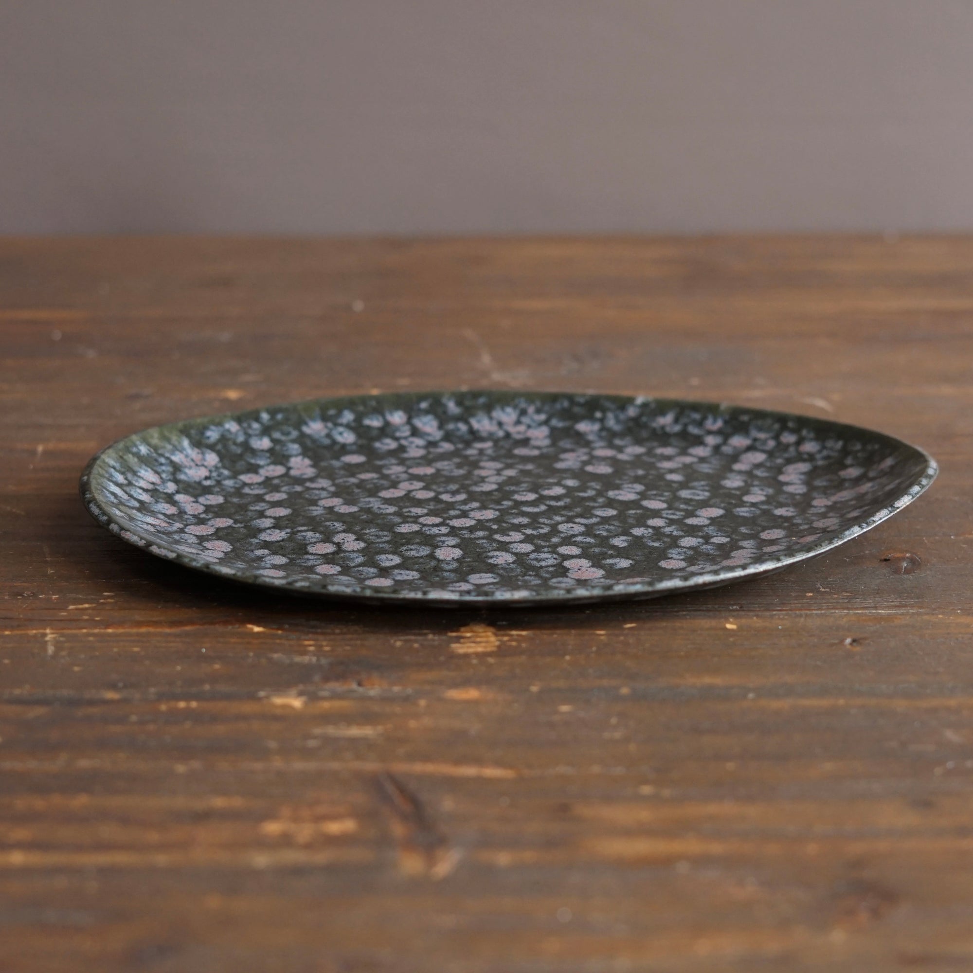 Purple Dots Oval Plate #LK929F
