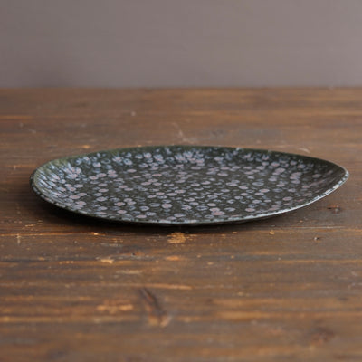 Purple Dots Oval Plate #LK929F