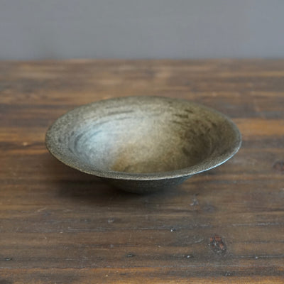 Pewter Coated Rimmed Dessert Bowl #K03J