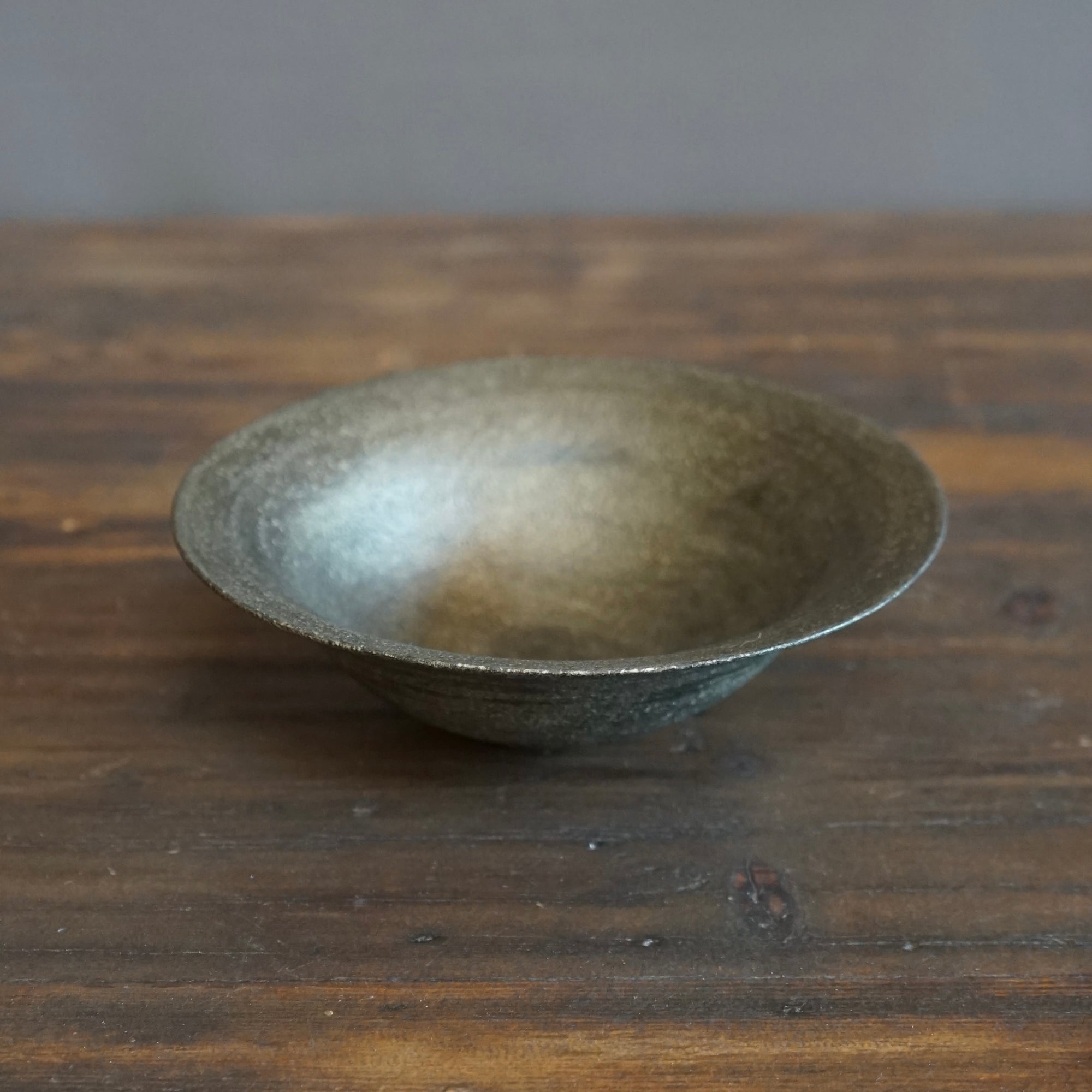 Pewter Coated Rimmed Dessert Bowl #K03E