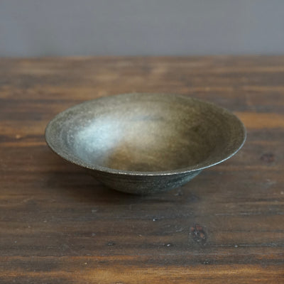 Pewter Coated Rimmed Dessert Bowl #K03E