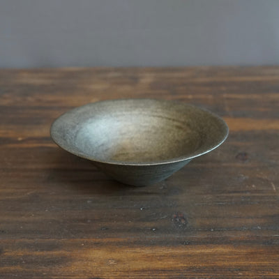 Pewter Coated Rimmed Dessert Bowl #K03D