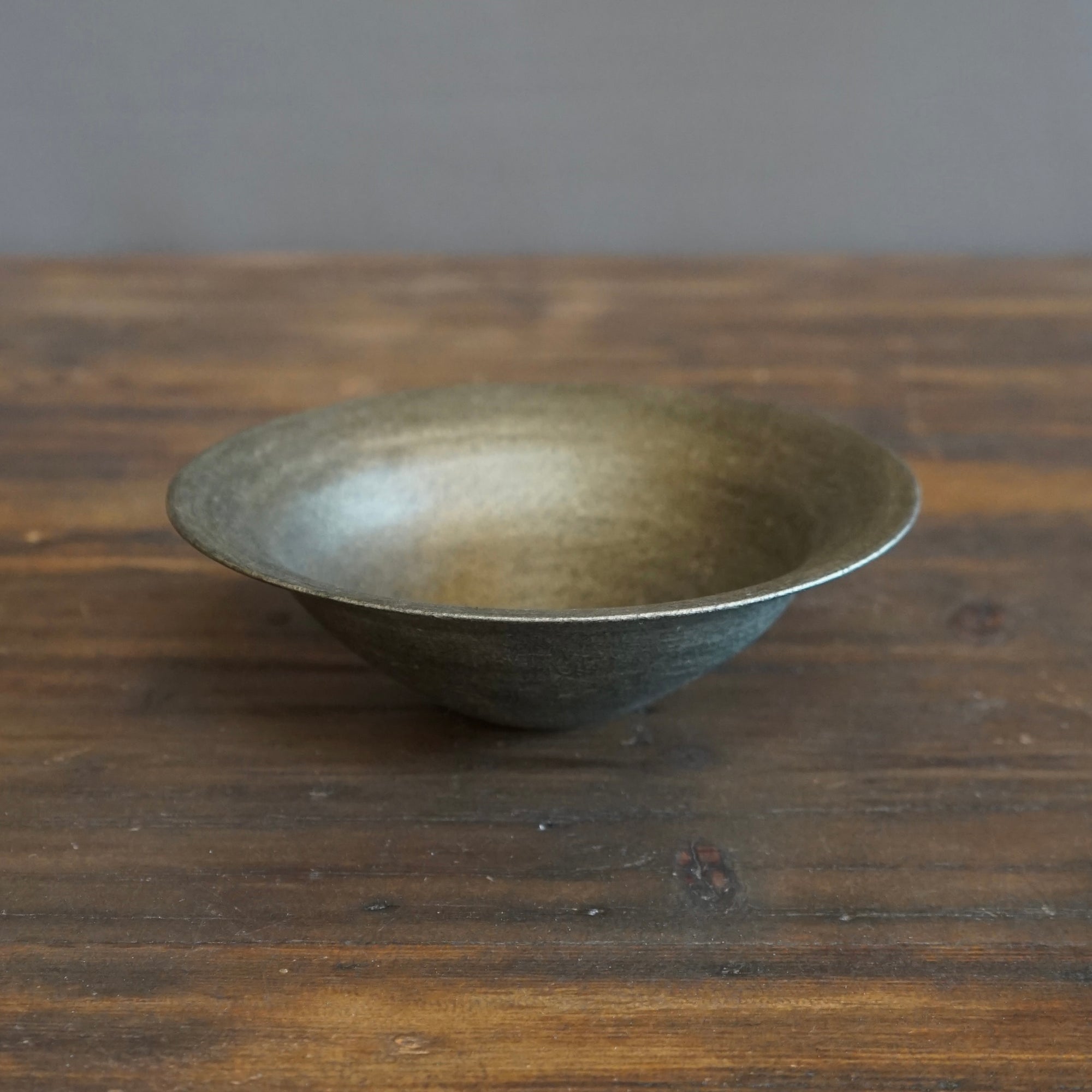 Pewter Coated Rimmed Dessert Bowl #K03C