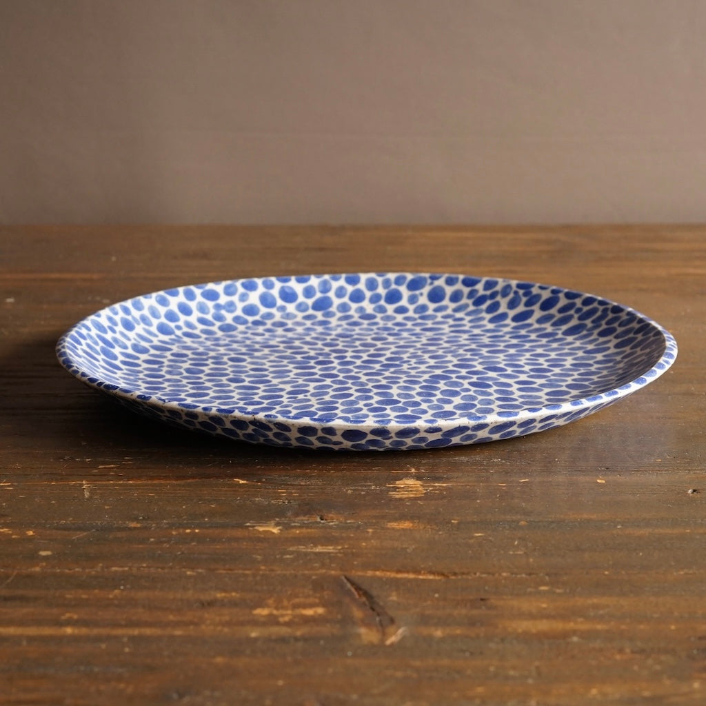 Blue Dots Dinner Plate #LK927B