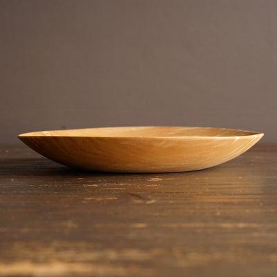 Hand Carved Japanese Horse Chestnut Plate #YT3