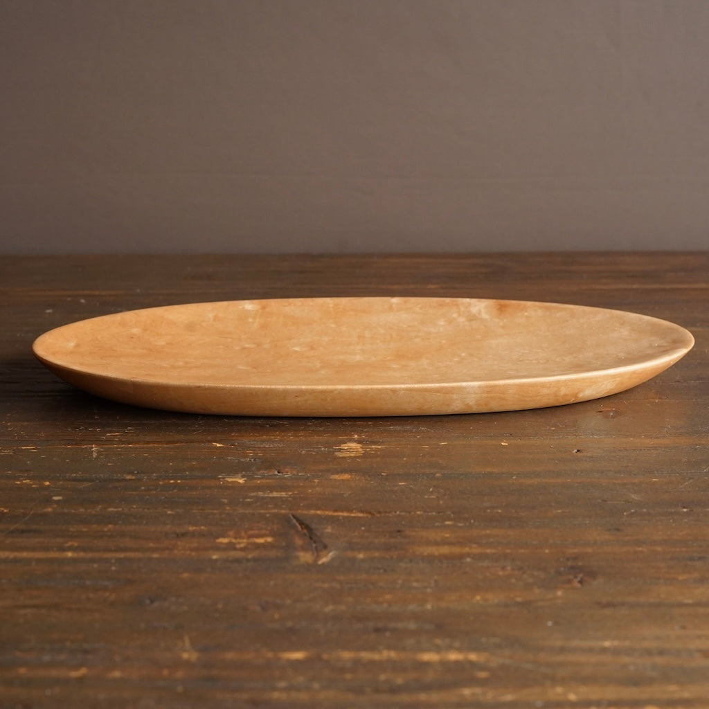 Hand Carved Oval Maple Plate #YT8