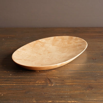 Hand Carved Oval Maple Plate #YT8