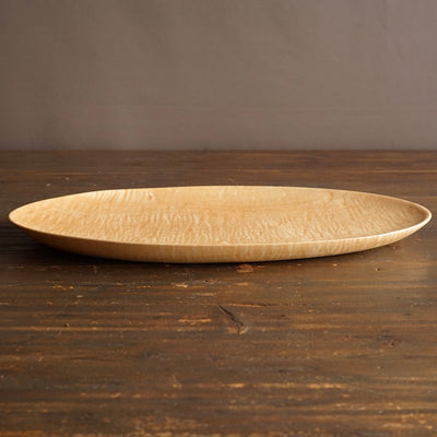 Hand Carved Oval Maple Plate #YT5