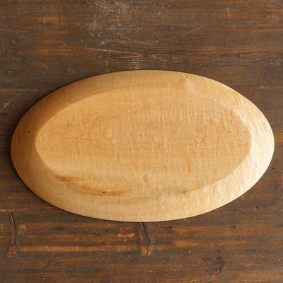 Hand Carved Oval Maple Plate #YT5