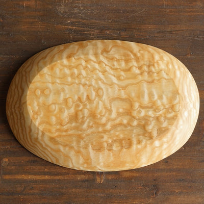 Hand Carved Oval Ash Wood Plate #YT2