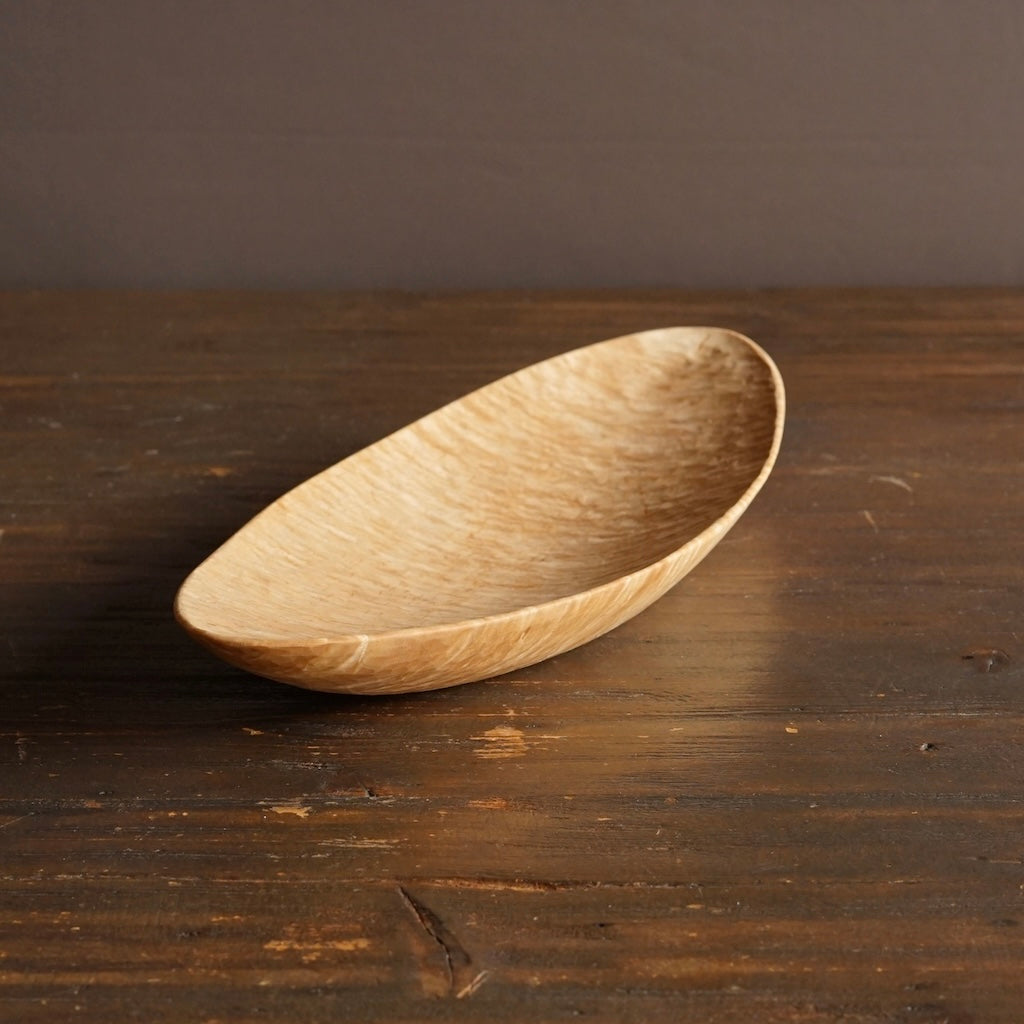Hand Carved Oval Maple Plate #YT6