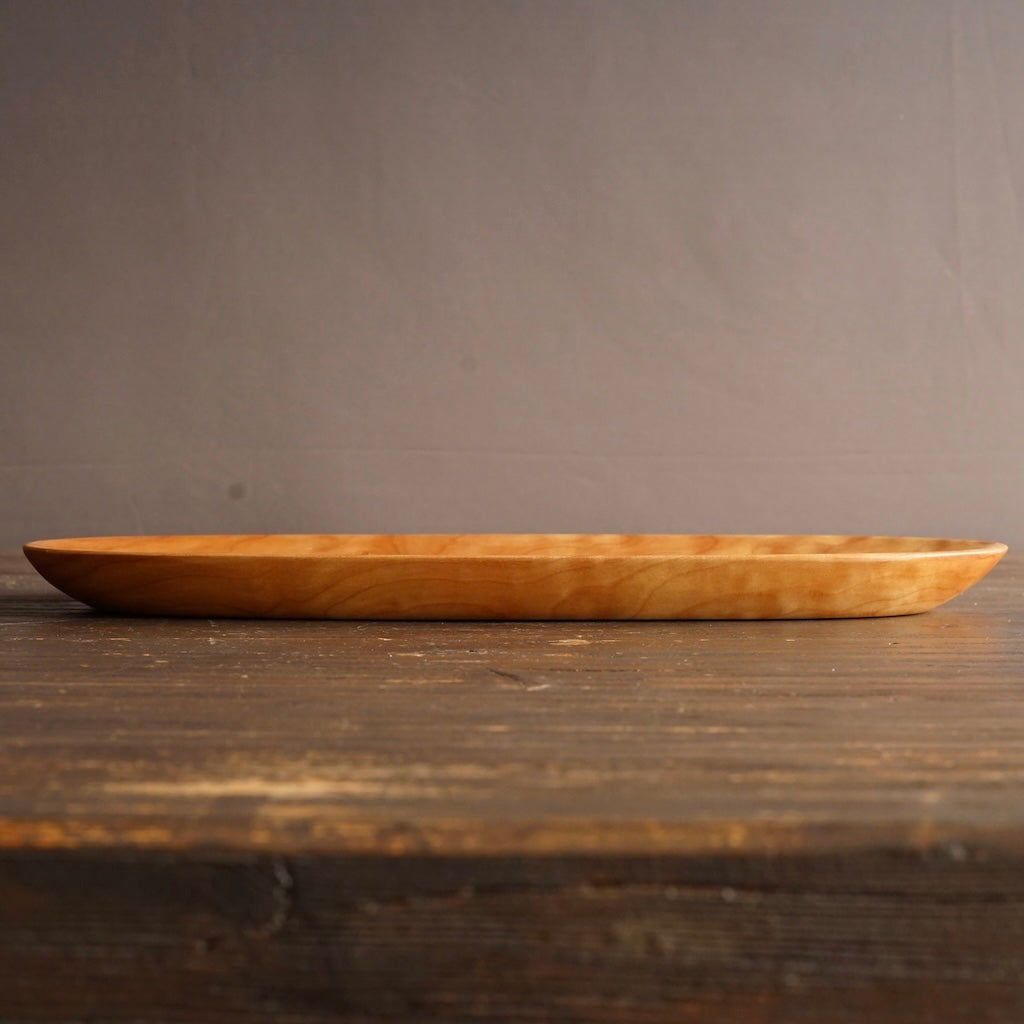 Hand Carved Oval Maple Plate  #YT7