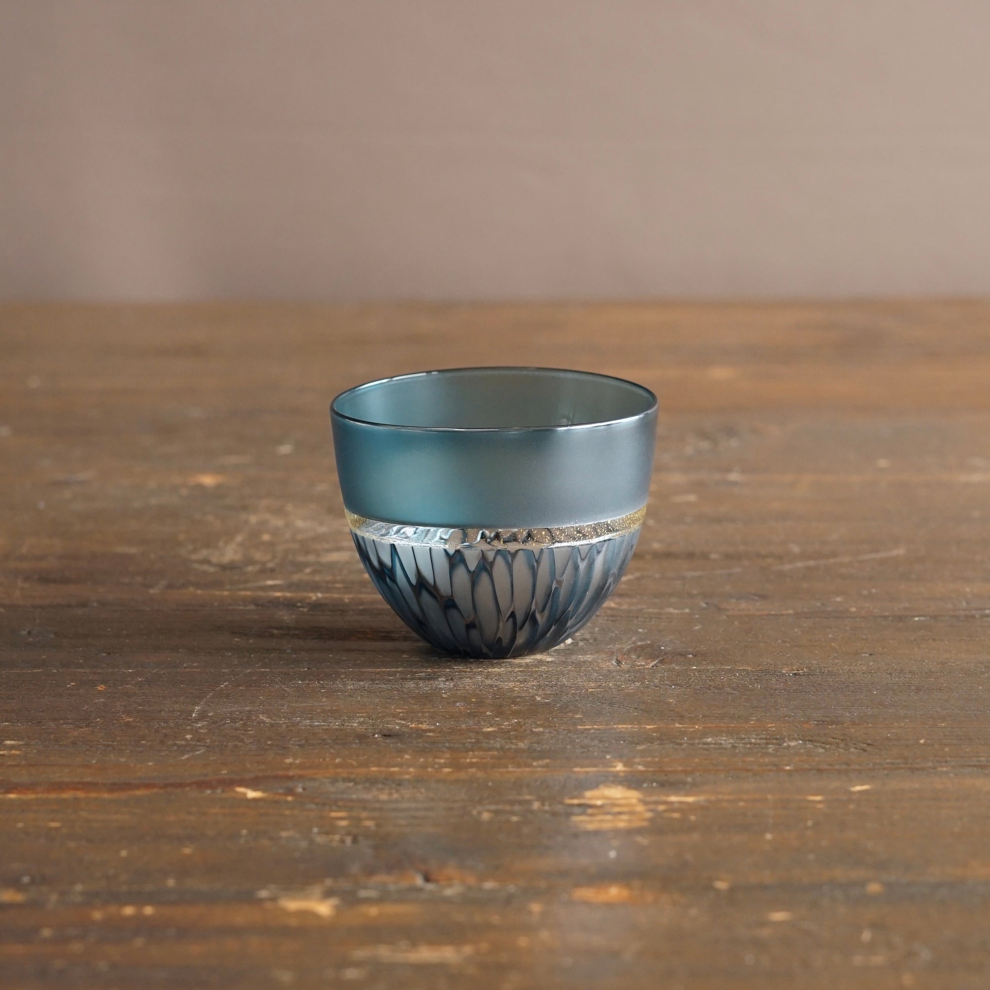 Mutlifaceted Teal GUINOMI Sake Cup #NS42