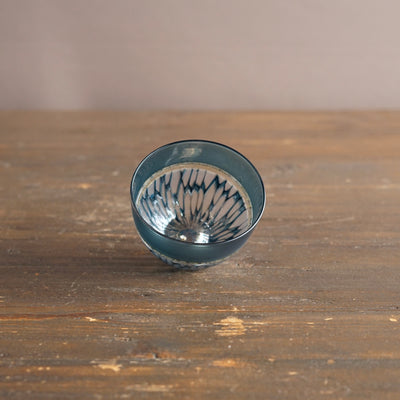 Mutlifaceted Teal GUINOMI Sake Cup #NS42
