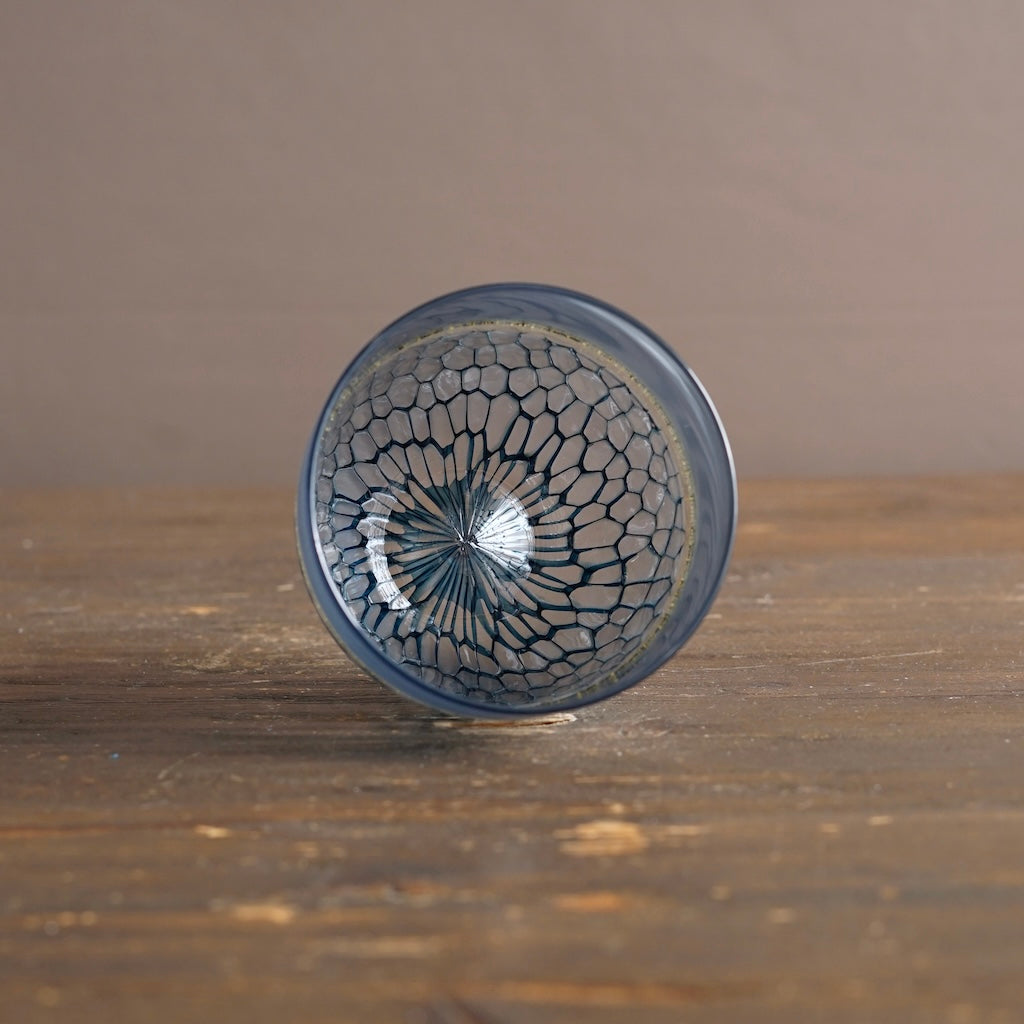 Multifaceted Blue Glass Tumbler #NS50
