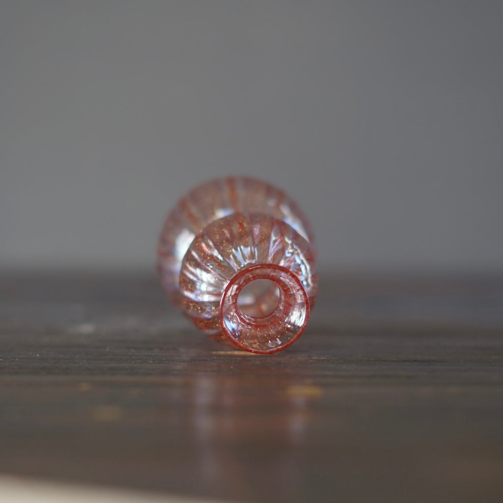 Red Lace Glass Bottle Vase #U10A