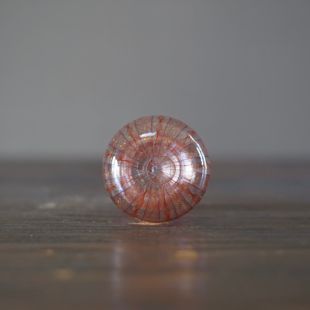 Red Lace Glass Bottle Vase #U10A