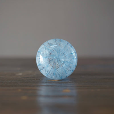 Blue Lace Glass Bottle Vase #U10B