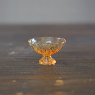 Orange Lace Glass GUINOMI Sake Cup #U9B
