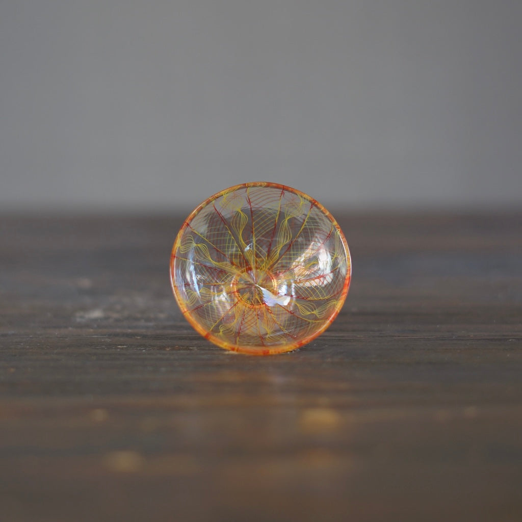 Orange Lace Glass GUINOMI Sake Cup #U9B
