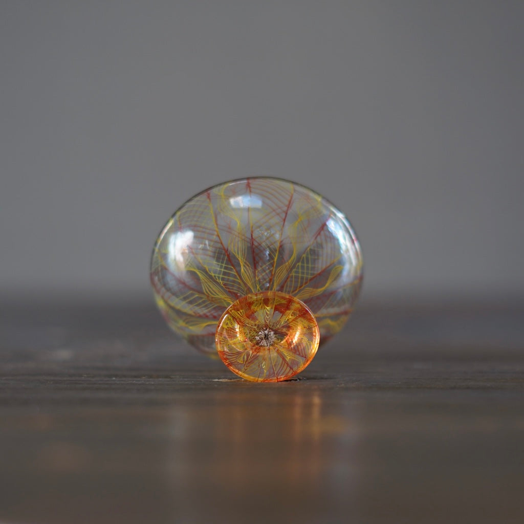 Orange Lace Glass GUINOMI Sake Cup #U9B