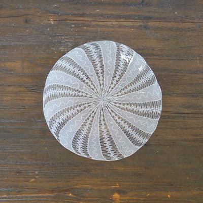 White Lace Glass Plate #U8A