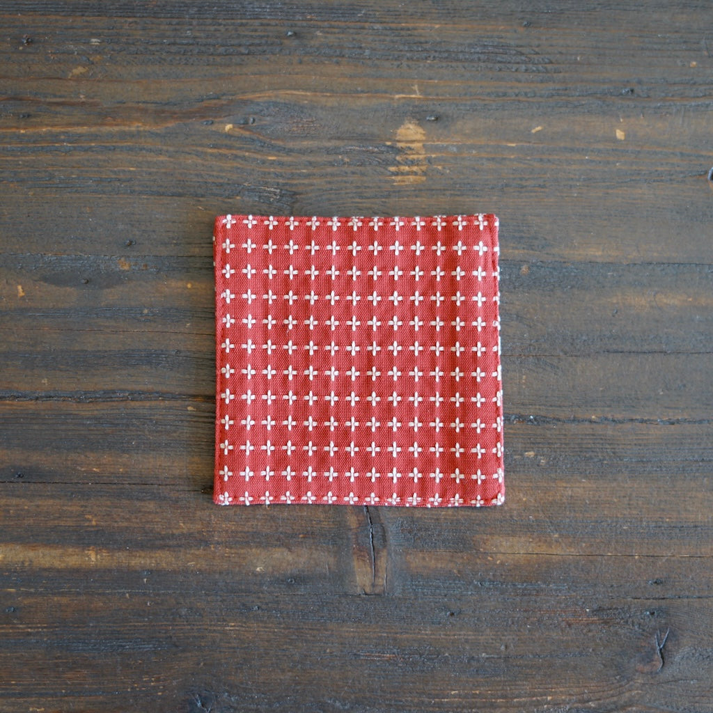 JUJISASHIKO Red Cotton Coaster