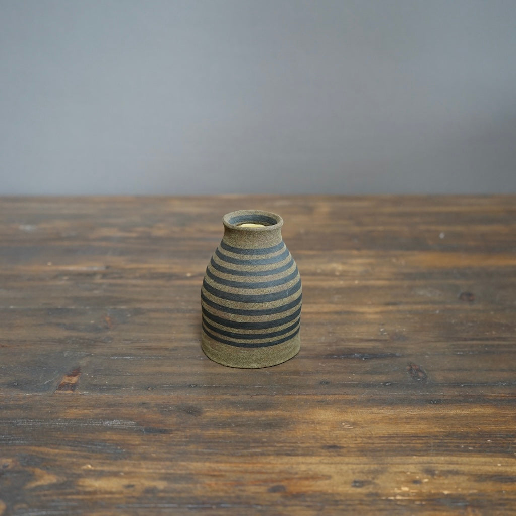 Brown Stripe / Brown Small Bottle Vase #JT372B