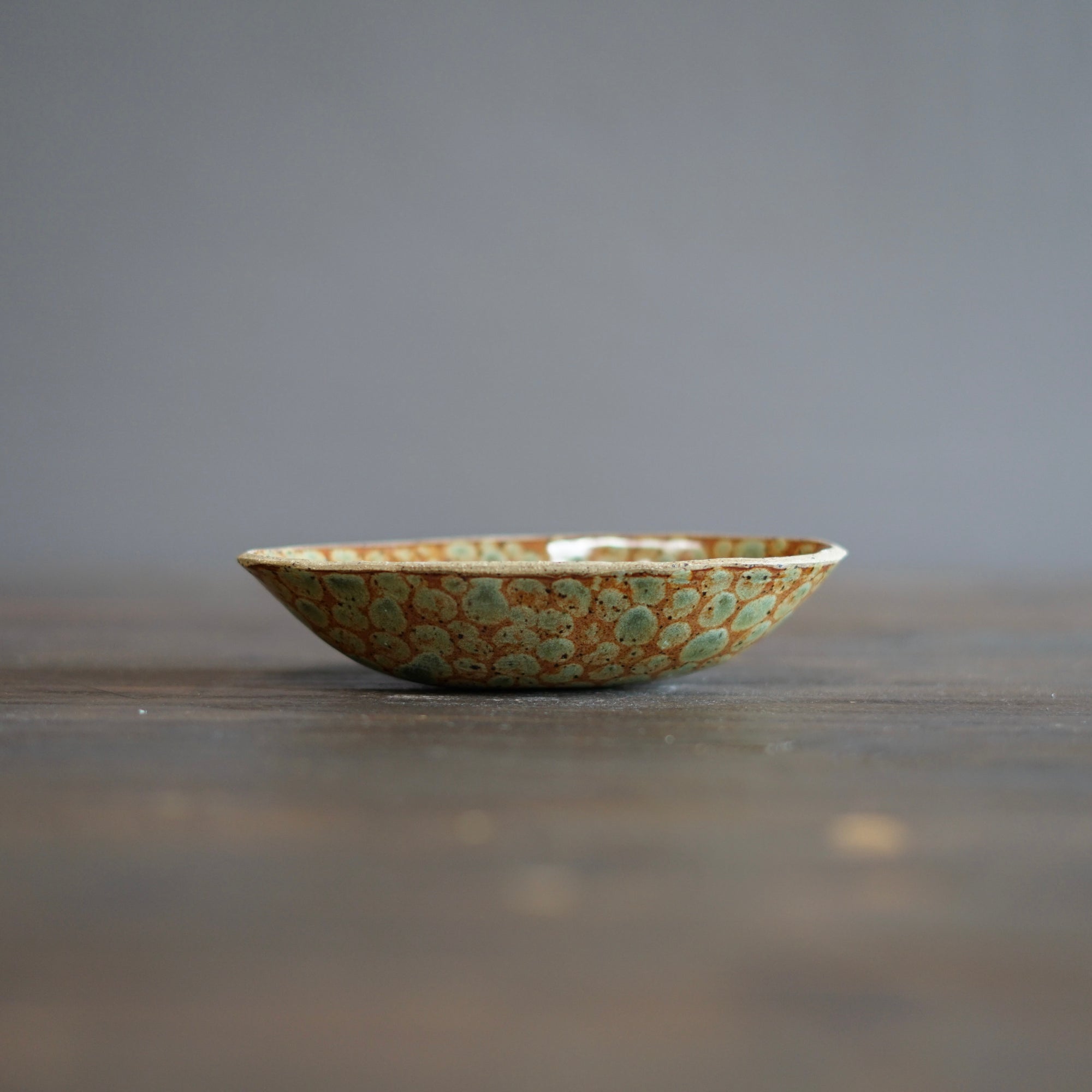 Brown Dots Small Oval Plate #LK831C