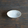 White Dots Small Oval Plate #LK830B