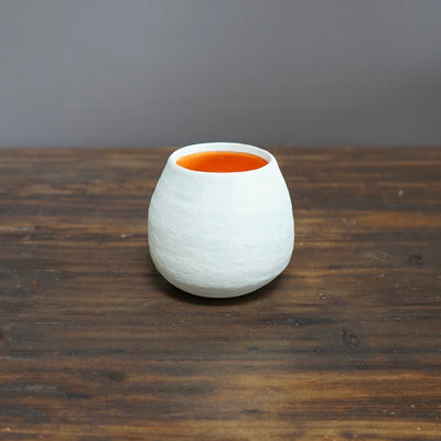 Robin's Egg / Orange Mini Dino Vase #JT371D