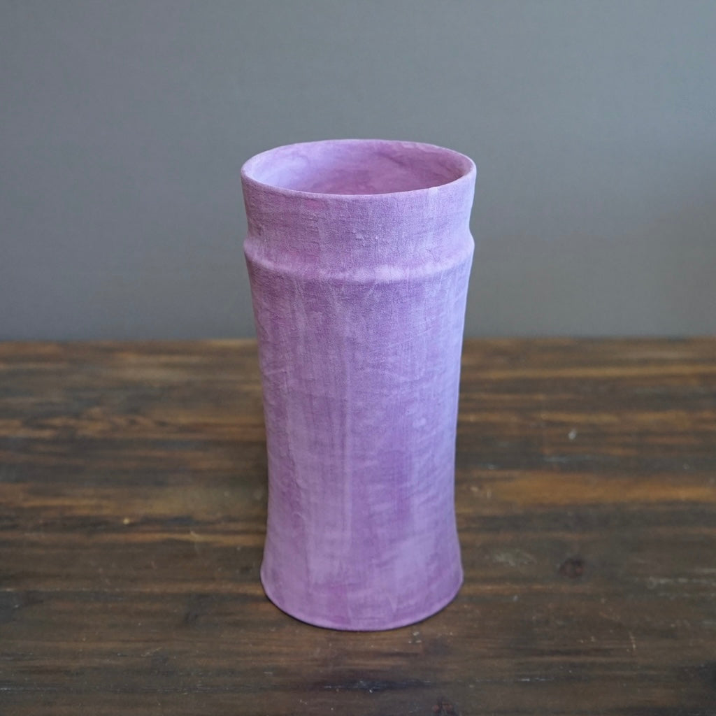 Lavender / Orange Column Vase #JT369A